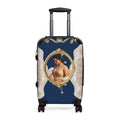 Drashti Navy Suitcase — Elegant Travel Carry-On with Pearl and Diamond Motif