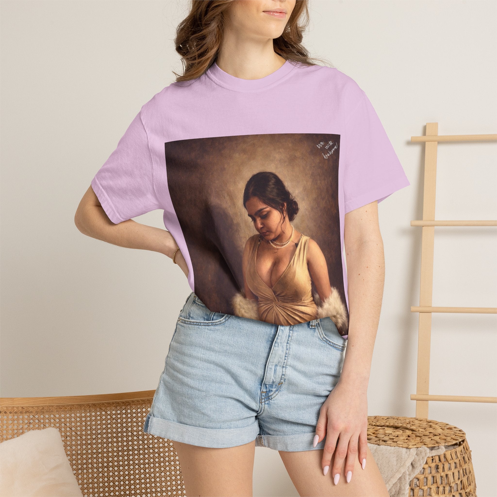 T-Shirt — Vintage Glam Portrait Tee with Signature "Love, Drashti"