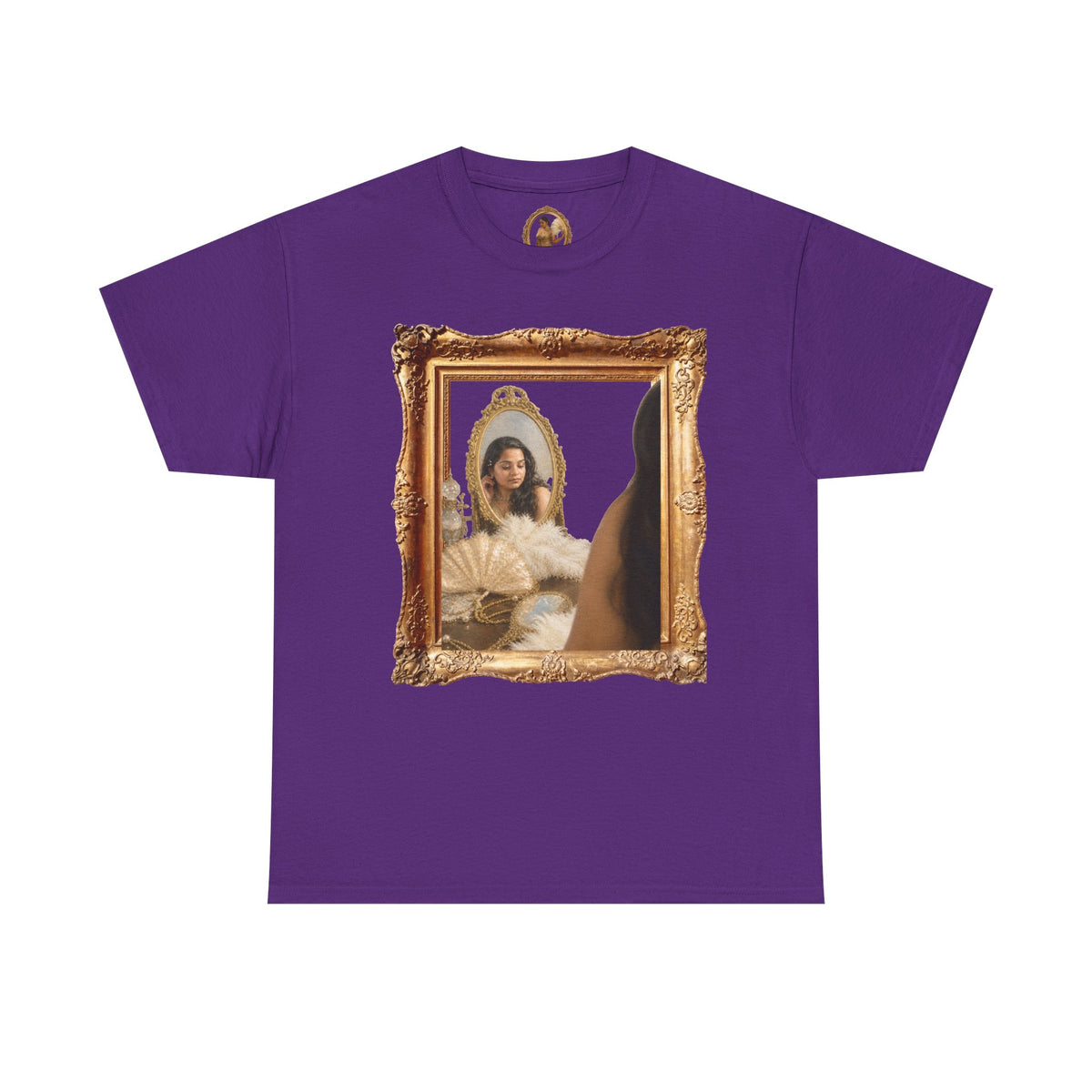 Drashti Portrait Frame Tee — Vintage Mirror Portrait Graphic T-Shirt