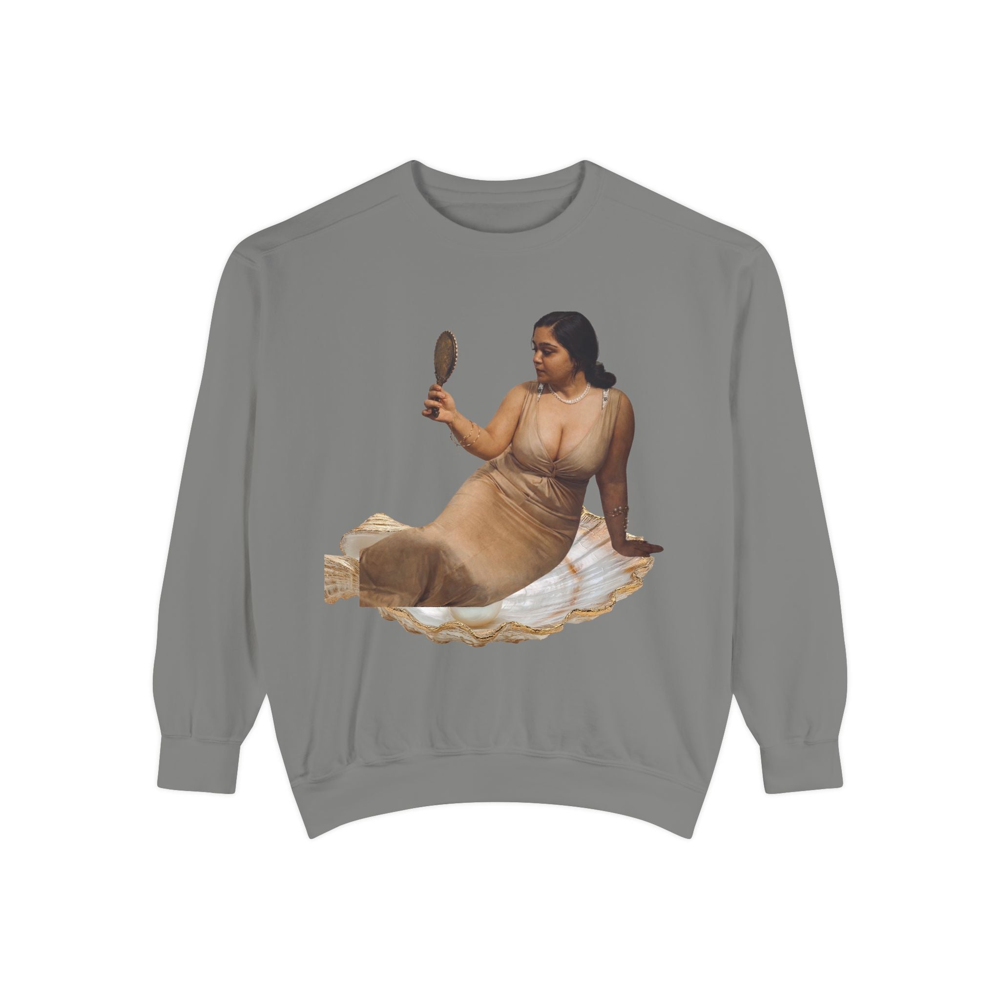Reclining Muse Sweatshirt — 'We Will Be Home' Retro Art Graphic Crewneck