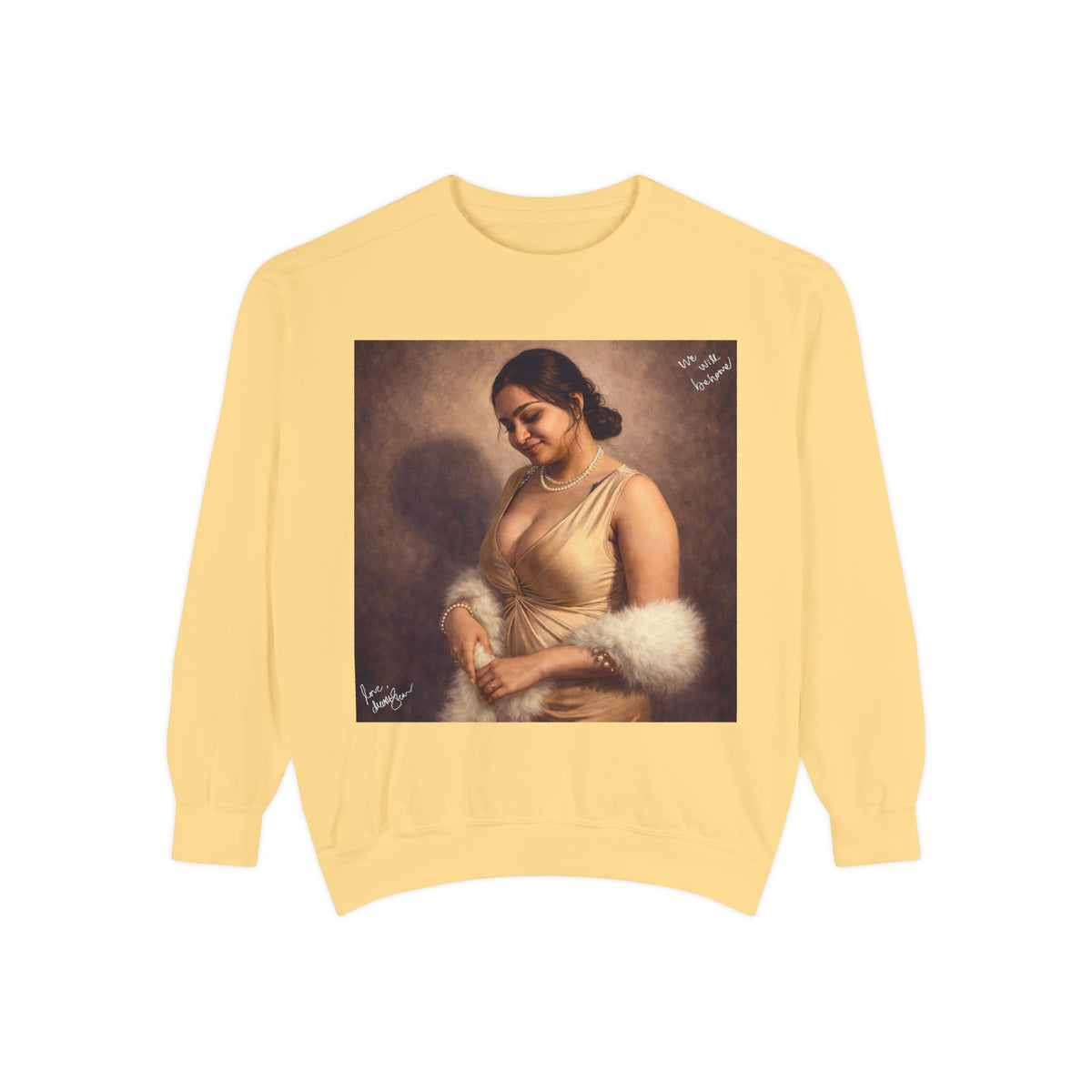 Drashti Portrait Sweatshirt — Vintage Frame Graphic Pullover