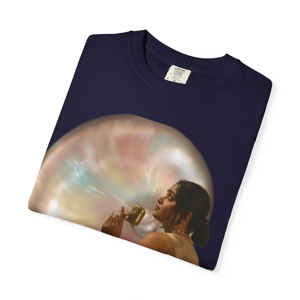 T‑Shirt — Retro Glam Woman with Iridescent Bubble | 'We Will Become' Graphic Tee