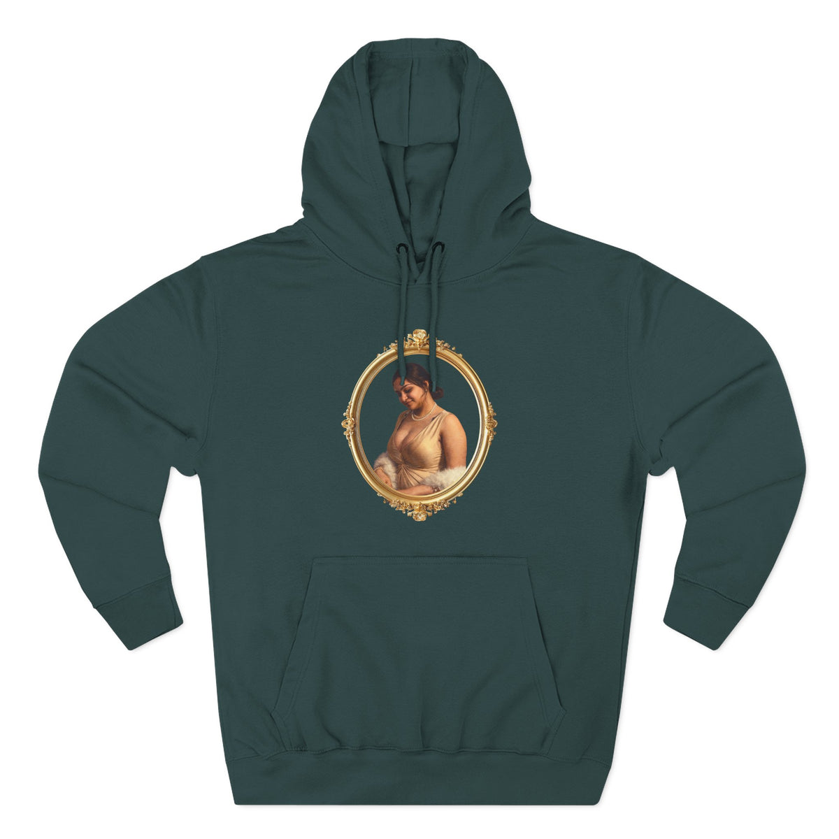 Drashti Portrait Hoodie — Vintage Frame Romantic Art Pullover