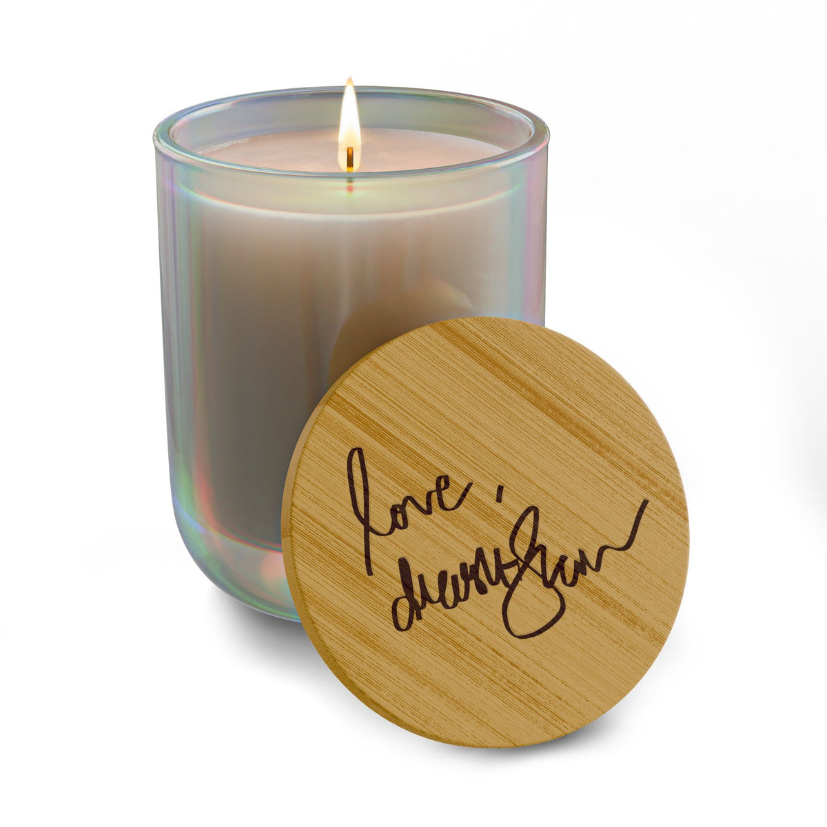 Drashti 14oz Scented Soy Candle — Personalized Bamboo Lid (Signature Style)