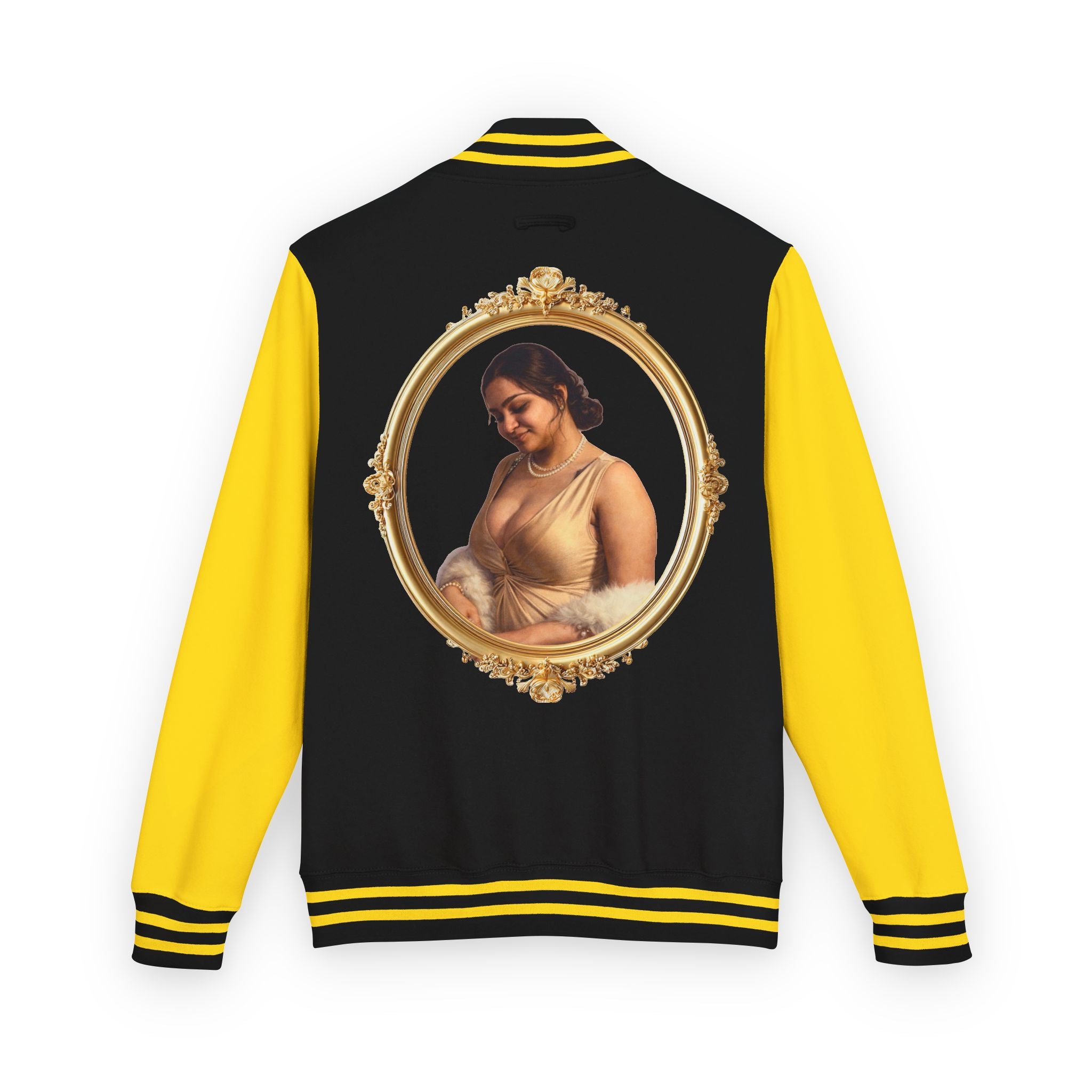 Vintage Portrait Letterman Jacket — Framed Classical Art Varsity Jacket