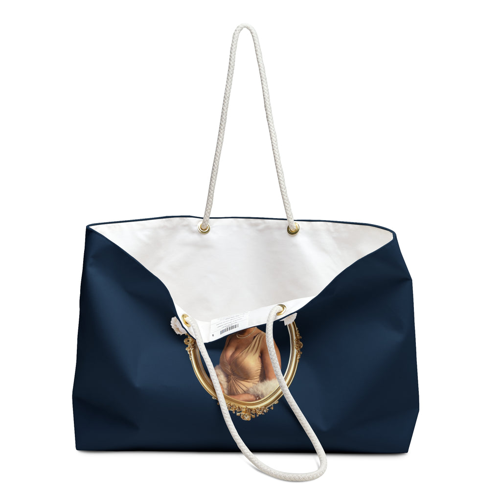 Vintage Portrait Weekender Bag — Classic Framed Lady Travel Tote