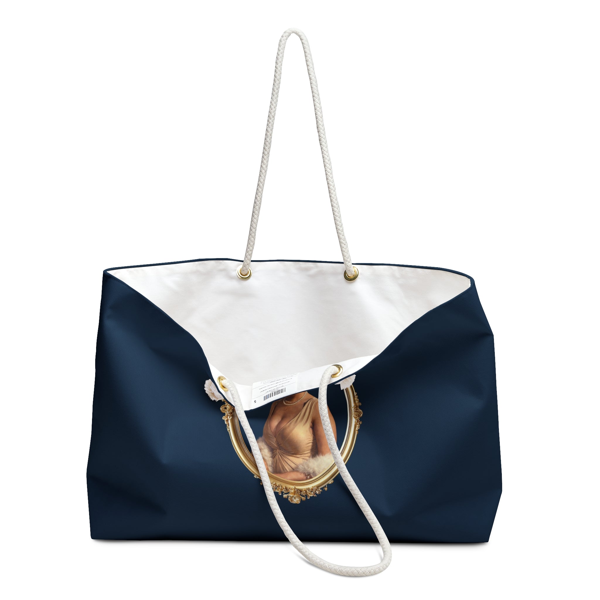 Vintage Portrait Weekender Bag — Classic Framed Lady Travel Tote