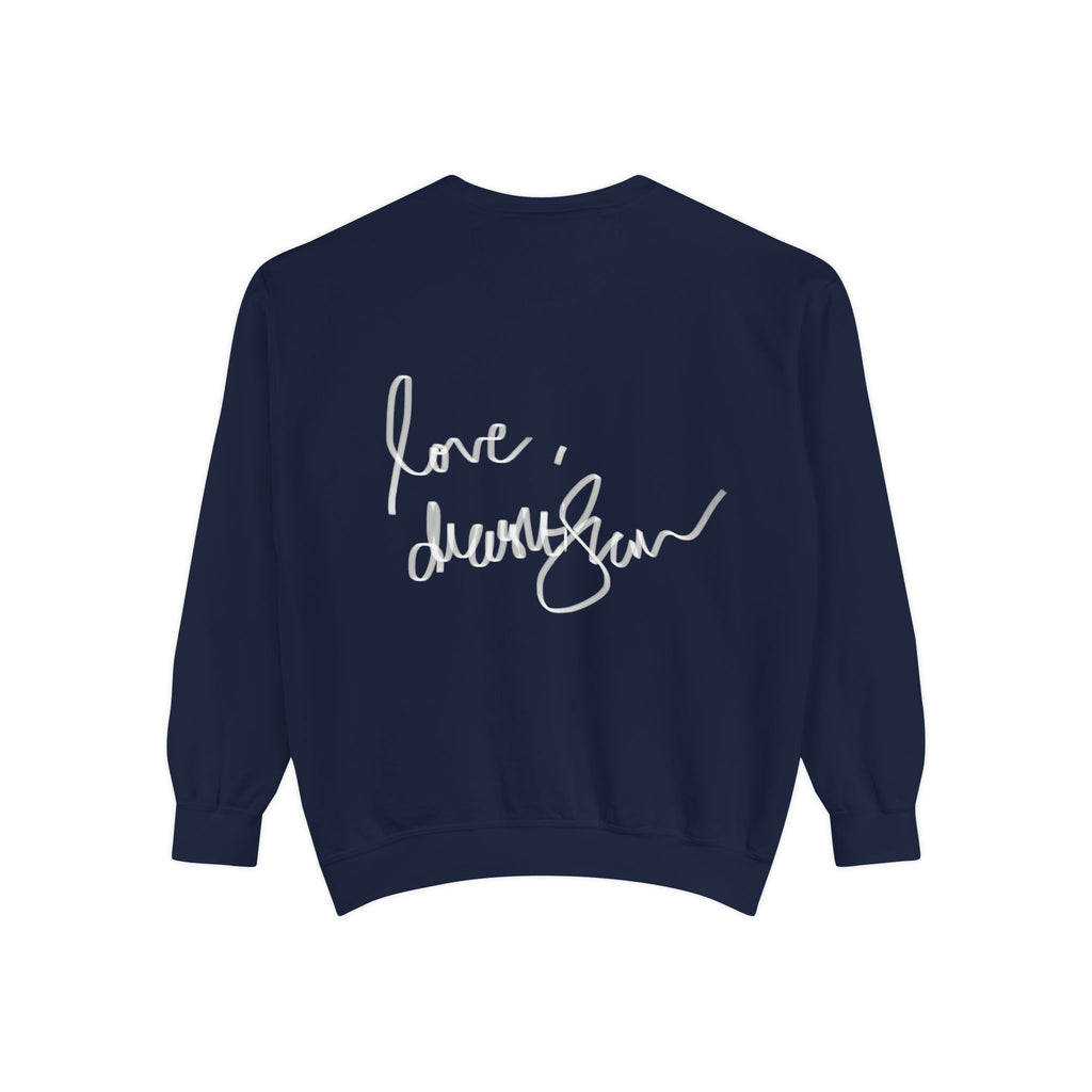 Reclining Muse Sweatshirt — 'We Will Be Home' Retro Art Graphic Crewneck