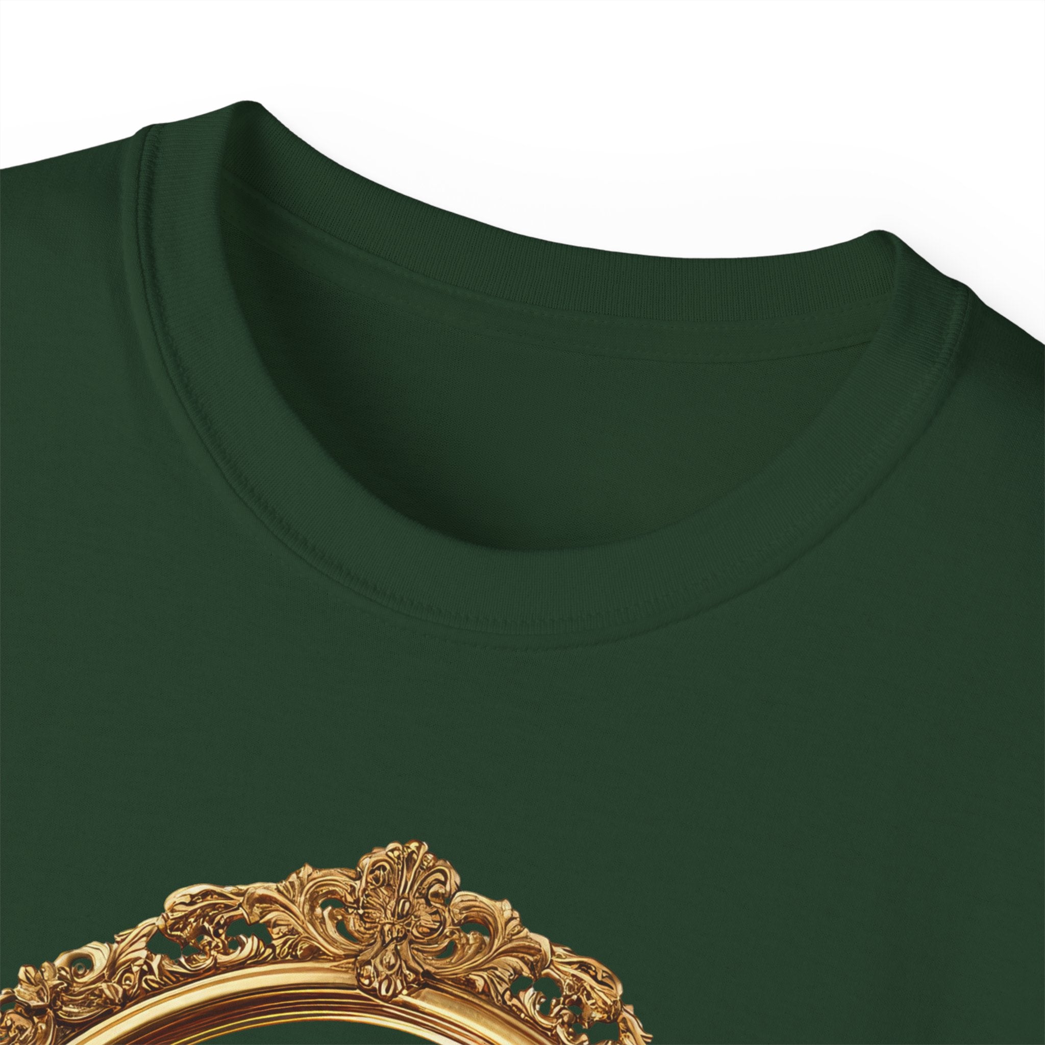 Angel Portrait T-Shirt — Vintage Gold Framed Guardian Tee