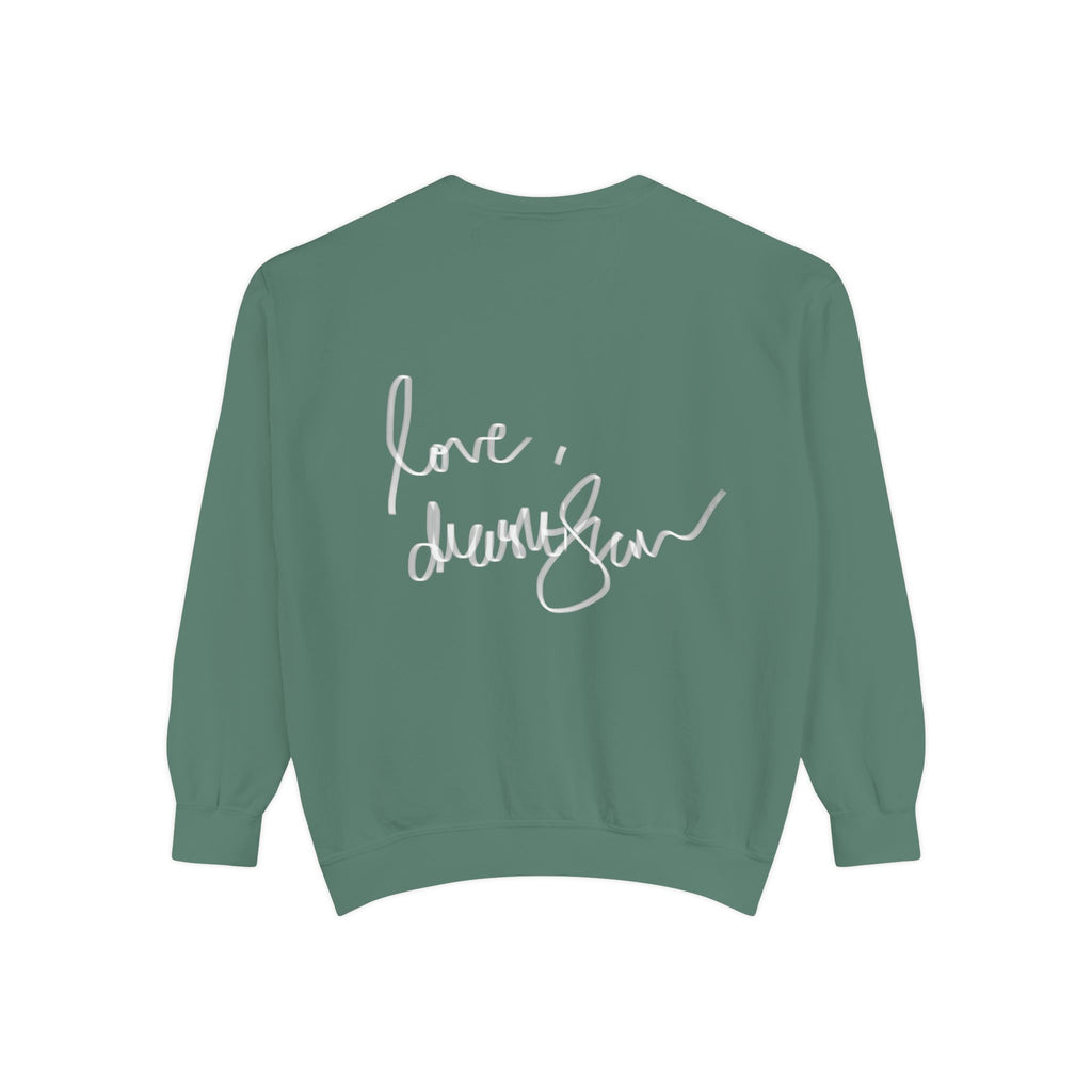 Reclining Muse Sweatshirt — 'We Will Be Home' Retro Art Graphic Crewneck