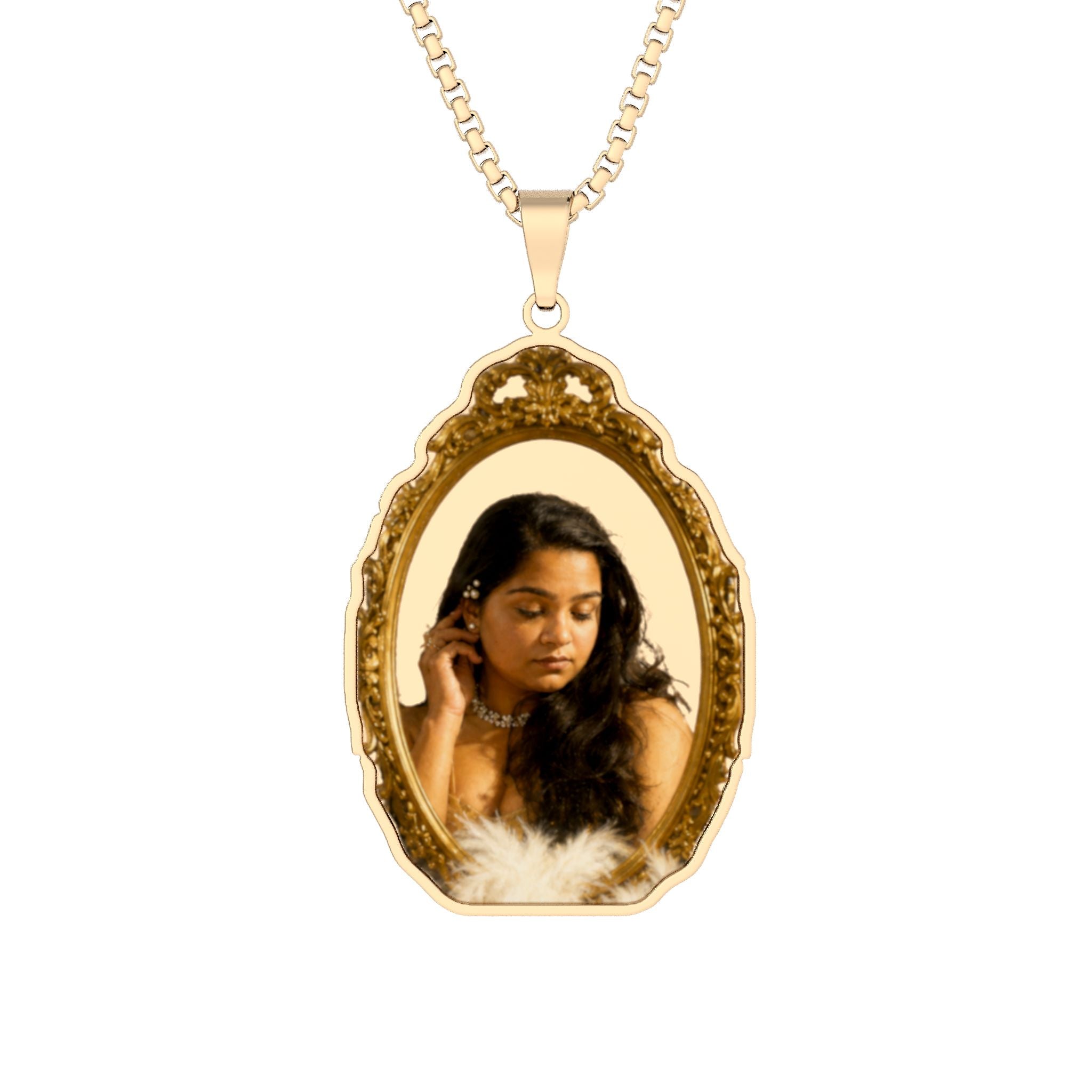 Custom Photo Cutout Pendant — Personalized Oval Picture Necklace