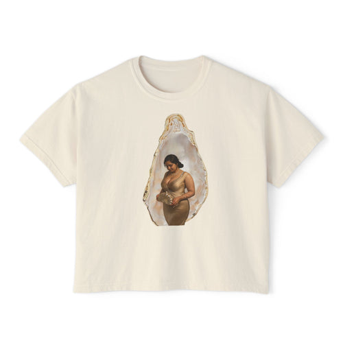 Boxy Tee — 'We Will Be Home' Vintage Angel Art Cropped T‑Shirt