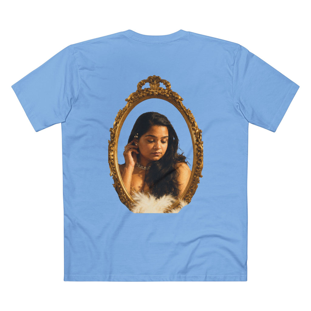 Vintage Vanity Tee — Antique Mirror & Shell Art Graphic T-Shirt