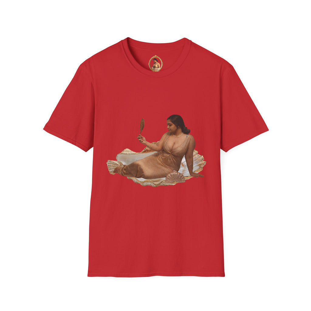 T-Shirt — Vintage Reclining Woman with Hand Mirror Art Tee