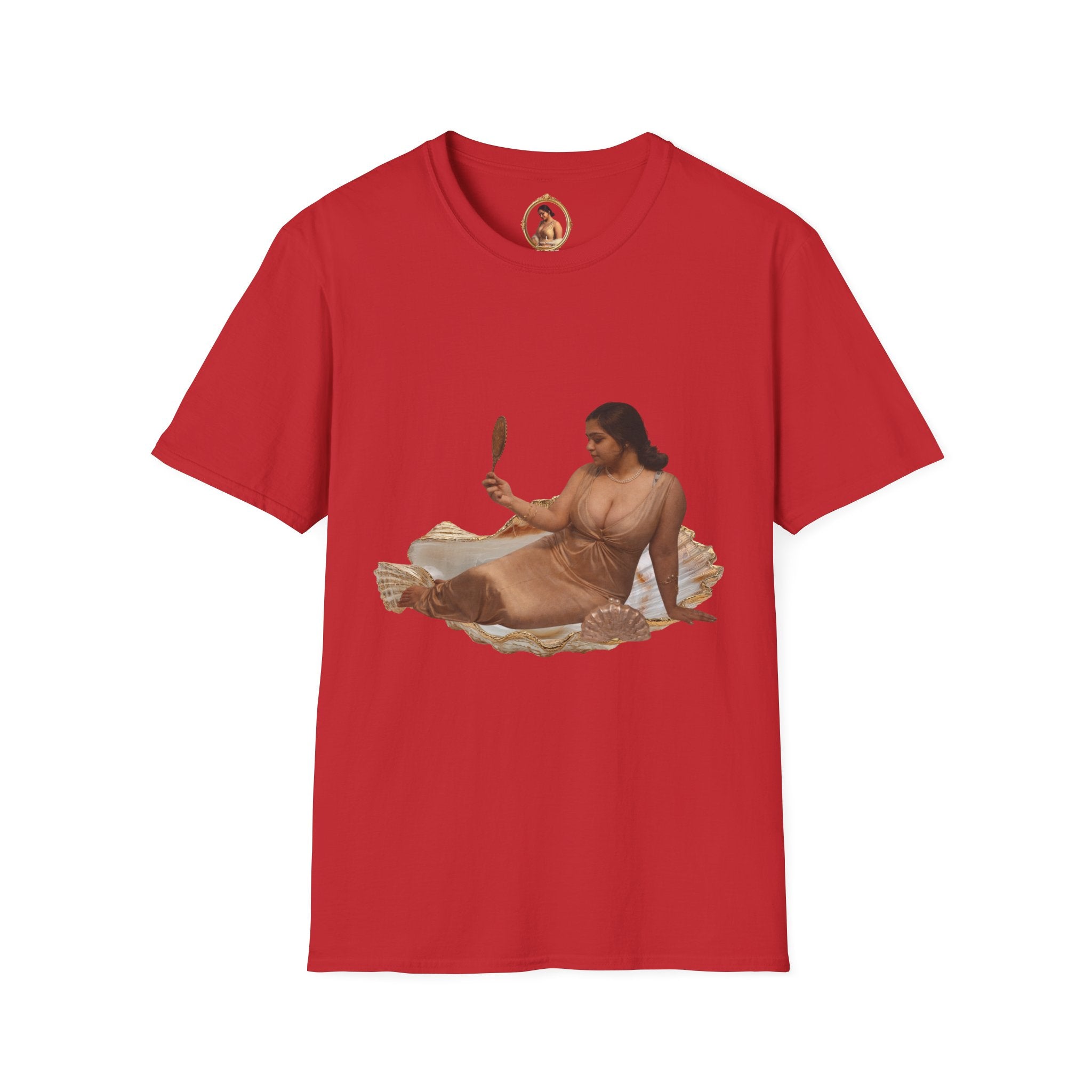 T-Shirt — Vintage Reclining Woman with Hand Mirror Art Tee