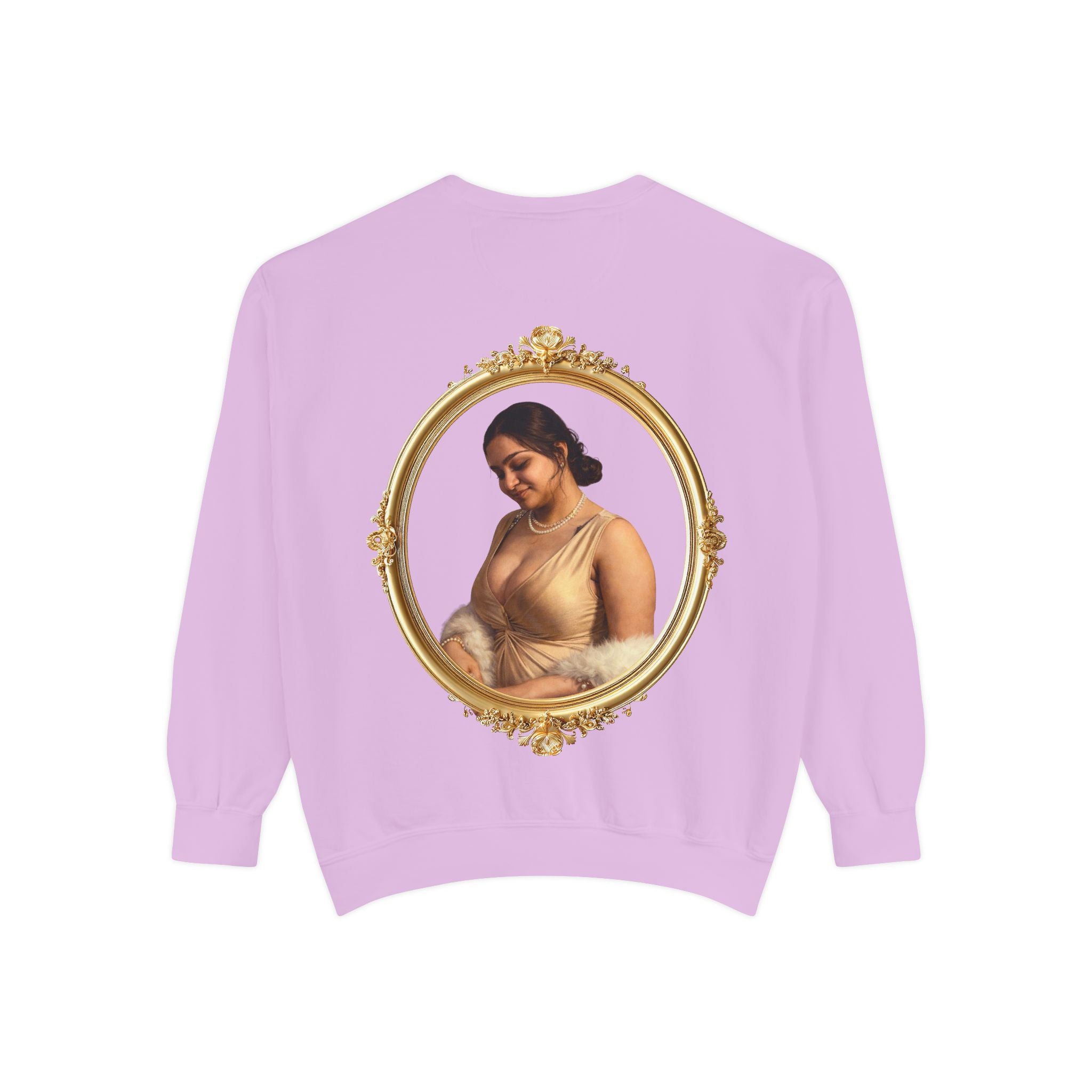 Portrait Sweatshirt — Vintage Frame Elegant Lady Graphic Pullover