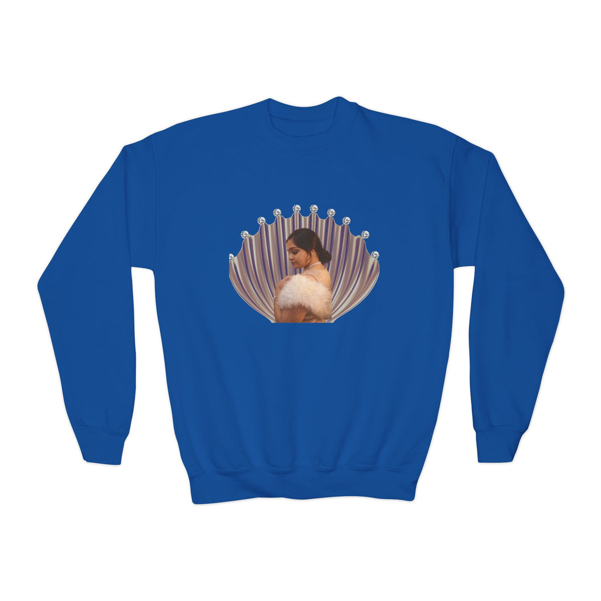 Drashti Youth Crewneck Sweatshirt — 'We Will Be Home' Vintage Portrait Graphic